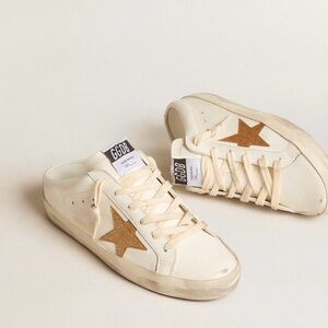 Golden Goose Superstar Sabots - White & Gold - Size 37